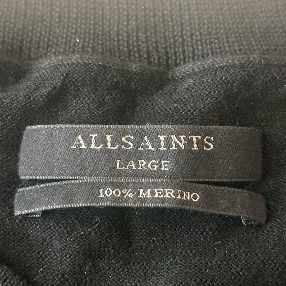 All saints Elion Jumper Cold Shoulder Wool Dress Size L - Picture 3 of 5